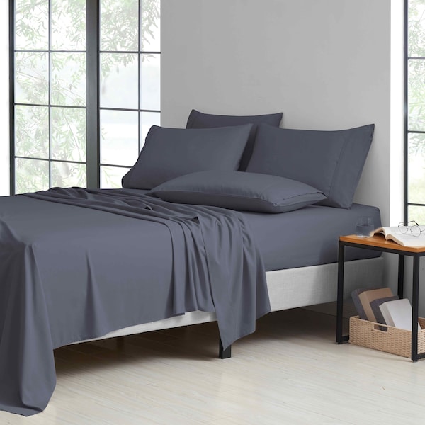 Bamboo Comfort 6-Piece Luxury Sheet Set - Queen - Grey